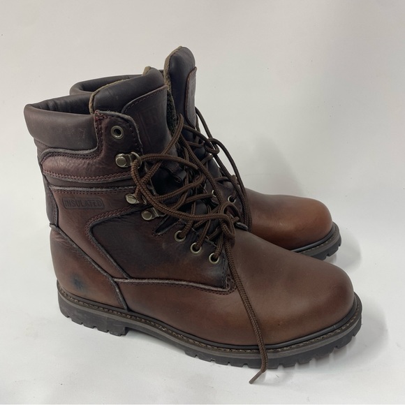 FRYE Men’s Work Boots 87470 Glenwood Lace Up Brown Leather Insulated Size 10 M - Picture 5 of 7